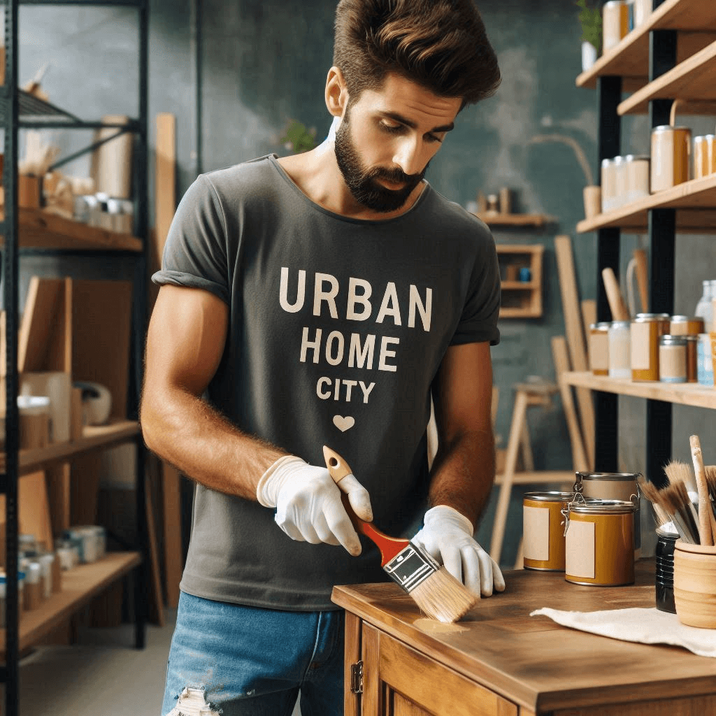 A Boy Polish a furniture wood